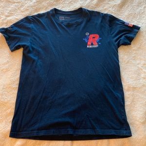 Navy American/international flags t-shirt